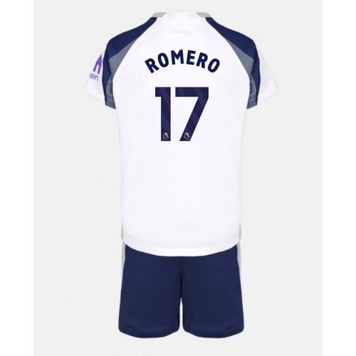 Tottenham Hotspur Cristian Romero #17 Primera Equipación Niños 2025-26 Manga Corta (+ Pantalones cortos)